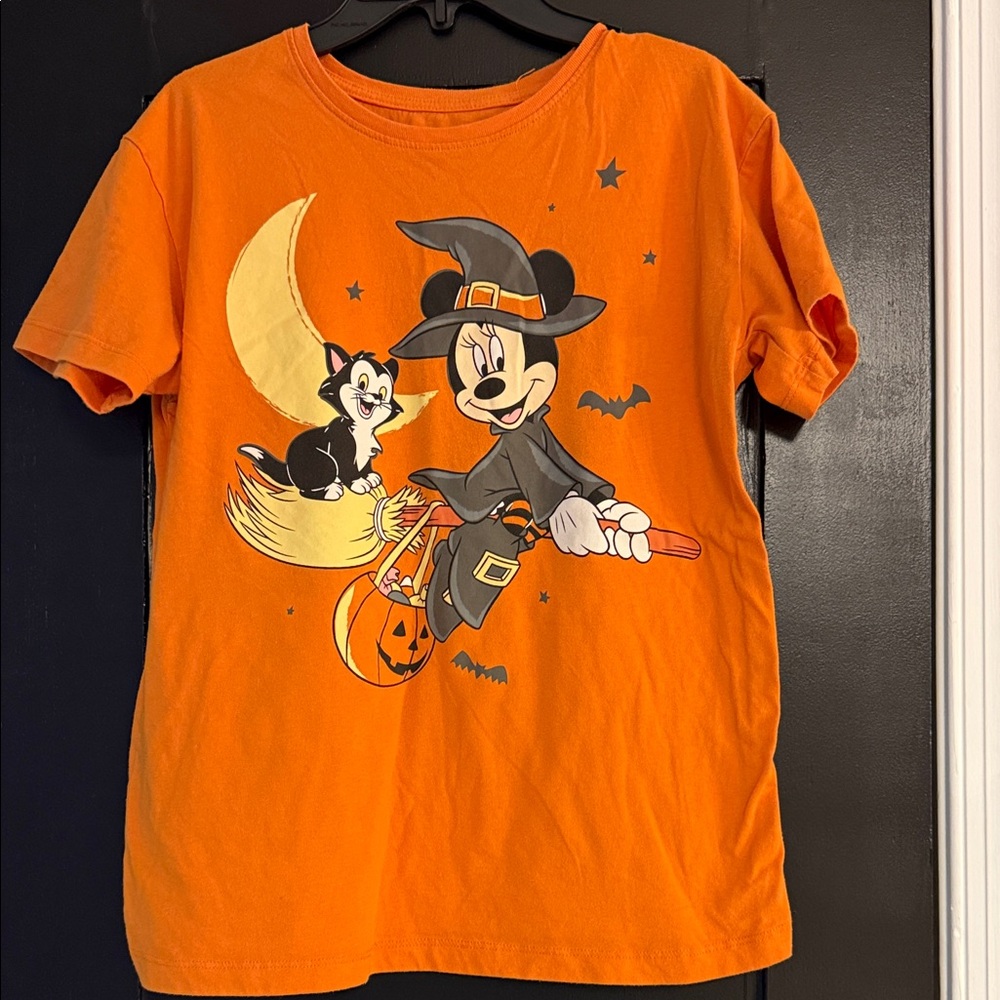 Disney Orange Minnie Mouse Witch Short Sleeve Tee